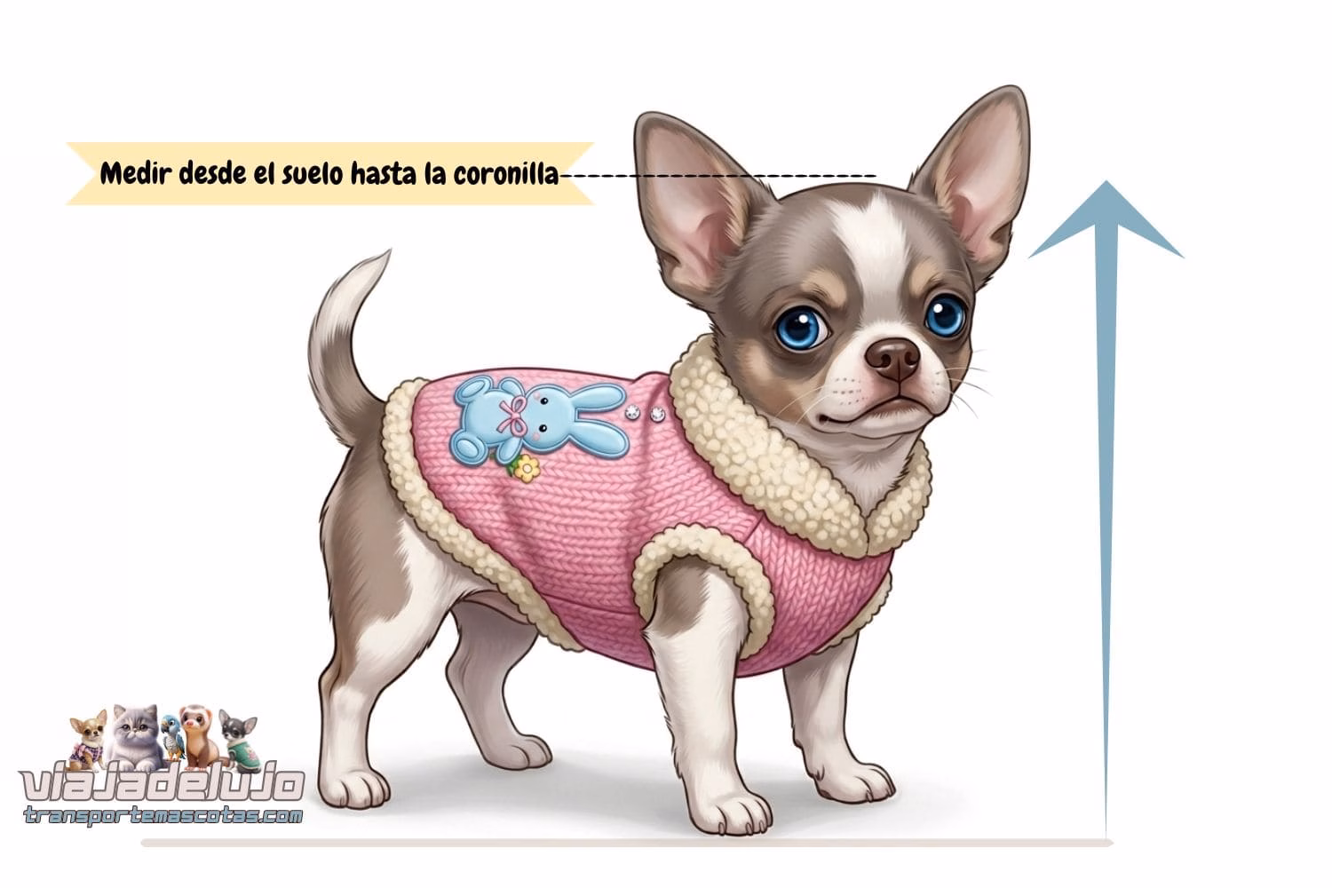 como medir a tu perro para viajar en transporte mascotas